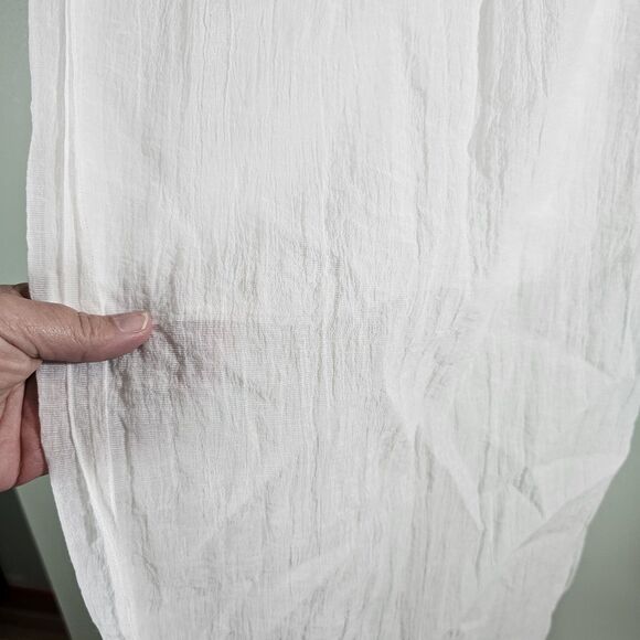 Zara Women Semi Sheer Midi Skirt Oyster White Size XS Elastic Waist - Picture 5 of 10